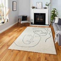 Silhouette Face Berber Style Shaggy Rug