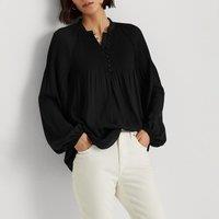 Loose Fit Blouse with Long Blouson Sleeves