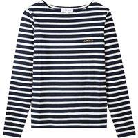 Amour Breton Striped T-Shirt with Boat Neck in Organic Cotton