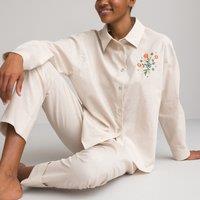 Embroidered Linen/Cotton Pyjamas