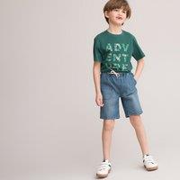 Denim Bermuda Shorts with Elasticated Waist, 3-12 Years