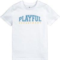 Slogan Print Cotton T-Shirt with Crew Neck, 3-12 Years