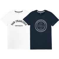 Pack of 2 T-Shirts in Printed Cotton