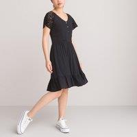 Mini Dress with Short Lace Sleeves