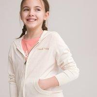 Cotton Mix Hooded Cardigan with Zip Fastening, 3-12 Years
