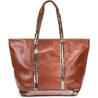 Leather Large Tote Bag with Sequin Trim