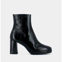 Boris Sparkly Leather Ankle Boots with Block Heel