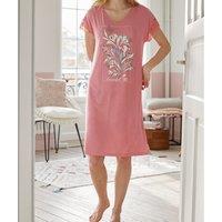 Printed Lace Trim Nightshirt