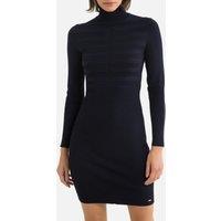 Fine Knit Jumper Dress with High Neck