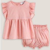 Cotton Ruffled Blouse/Bloomers Outfit