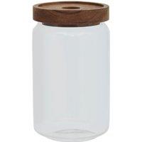 Medium Glass Storage Jar with Acacia Wood Lid