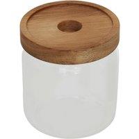 Small Glass Storage Jar with Acacia Wood Lid