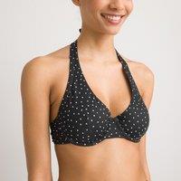 Halterneck Bikini Top in Polka Dot Print