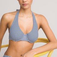 Striped Halterneck Bikini Top