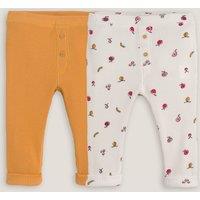 Pack of 2 Leggings in Cotton Waffle Knit