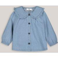 Denim Blouse with Peter Pan Collar