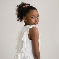 Cotton Sleeveless Dress with Broderie Anglaise Ruffles