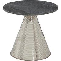 Table with Grey Marble Top and Silver Finish Base