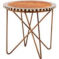 Artisan Round Side Table Acacia Wood and Iron