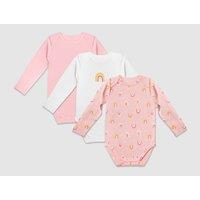 Pack of 3 Bodysuits in Cotton with Long Sleeves, 1 Month-2 Years