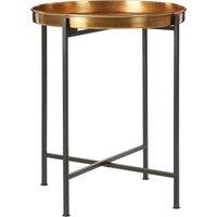 Brass Finished Small Side Table with Slim Metal Legs