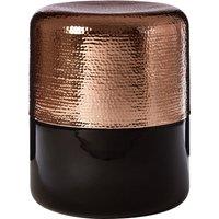 Hammered Copper Aluminium Side Table with Black Glass