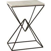 Rectangular Side Table in White Marble