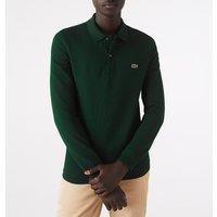 Cotton Pique Polo Shirt in Slim Fit with Long Sleeves