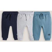 Pack of 3 Joggers in Cotton Mix