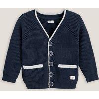 Chunky Knit Buttoned Cardigan with V-Neck