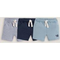 Pack of 3 Shorts in Cotton Fleece