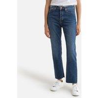 Milo High Waist Jeans in Stretch Cotton, Length 27.5"