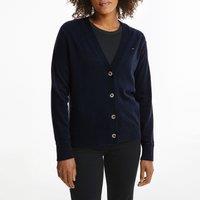 Wool/Cashmere Buttoned Cardigan with V-Neck