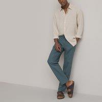 Linen Straight Trousers, Length 30.5"