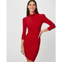 Fine Knit Dress with High Neck