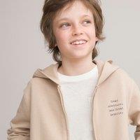 Cotton Zip-Up Hoodie with Back Print, 3-14 Years