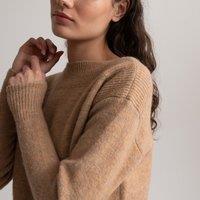 Recycled Brushed Knit Jumper with Boat Neck