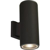 Outdoor Black Wave Effect Dual Wall Light Clear Glass Diffuser