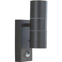 Outdoor Black Dual Wall Light with Sensor (GU10 LED)