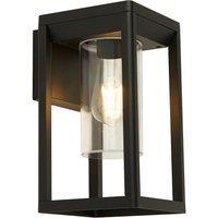 Outdoor Black Cutout with Glass Cone Wall Light