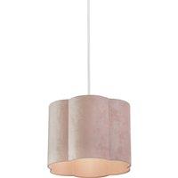 36cm Velvet Scallop Lampshade Blush Pink