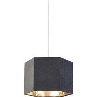 30cm Velvet Hexagon Lampshade Grey