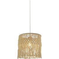 30cm Natural Macrame Fringed Lampshade