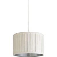 Pleated Velvet Ivory Shade With Metallic Silver Inner