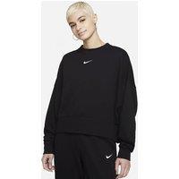 Cotton Mix Short Sweatshirt in Loose Fit with Logo Print