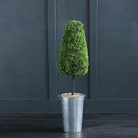 95cm Artificial Conical Boxwood Topiary in a Metal Container