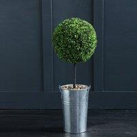 82cm Artificial Ball Boxwood Topiary in Metal Pot