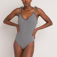 Seersucker Ballerina Swimsuit in Gingham Print