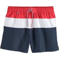 Recycled Swim Shorts in Colour Block Print