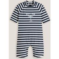 Striped Sun Protection Swimsuit